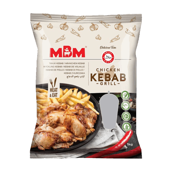 MBM Shawrma Kycklings Lår Filé 1kg*8 <br>شاورما دجاج فيليه 1 كغ إم بي إم